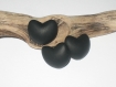 Perle silicone cœur noire création hochet, attache tétine... 