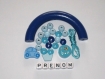 Kit hochet demi anneau de dentition/jouet perle turquoise bleu 