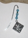Kit marque pages en métal argenté perle bleue breloque filigrane 