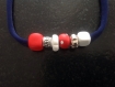 Bracelet 4 en 1 creapam marine ,rouge et blanc perles argile polymère 