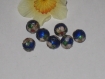 12 perle céramique bleue roi 10 mm fleurs 