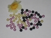 Demi-perle à coller 7 mm noire mauve jaune 