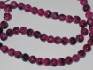 20 perles en verre rose et noir 
