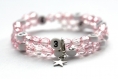 Bracelet d'allaitement sur fil à mémoire de forme de 55mm avec perles en acrylique de couleur rose claire 