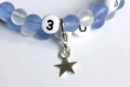 Bracelet d'allaitement sur fil à mémoire de forme de 55mm avec perles givré en verre de couleur bleu 