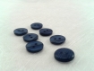 Bouton rond bleu acrylique Ø 1,2 cm lot de 7 