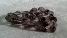 Perles à facettes gouttes synthétique noires transparentes longueur 1,2 cm 