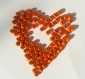 Perles bois orange, diamètre 5mm, lot de 100 
