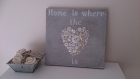Tableau décoratif "home is where the heart is" 