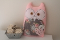 Owlie-mumy la chouette rose feutrine et tissus tilda 