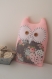 Owlie-mumy la chouette rose feutrine et tissus tilda 