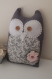 Owlie-mumy la chouette grise en feutrine et tissus liberty 
