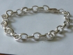 Chaine bracelet métal argentée 20 cm, maillon 7x5, mousqueton 