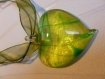 Collier avec pendentif coeur feuille d'argent 45mm - doré/vert 