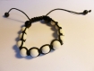Bracelet shamballa perles porcelaine taille ajustable 