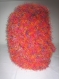 Col snood capuche 3 en 1 laine poilue fantaisie orange rouge rose et lilas 