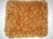 Snood col capuche laine poilue fantaisie  couleur ocre multicolore avec reflets dores tricot fait main