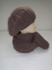 Beret + echarpe femme laine baby alpaga et merinos couleur marron tricot fait main