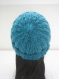 Bonnet grosse laine 100% merinos avec fleurs organza 
