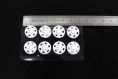 8 boutons pression blancs, plastique, 15mm 