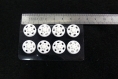 8 boutons pression blancs, plastique, 15mm 