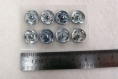 8 boutons pression argent, métal, 12mm 