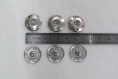 3 boutons pression argent, métal, 21mm 