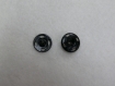 12 boutons pression noir, métal, 6mm 