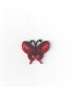 écusson thermocollant en forme de papillon rouge 