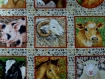 Tissus patchwork américain, en coupon avec des portraits d'animaux 