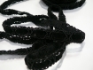 Galon fantaisie noir, en velours et cordelière, de 1,6 cm de large