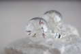 Puces d'oreille globes en verre remplies de graines de pissenlits graines fleurs de pissenlit acier inoxydable 