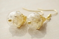 Boucles d'oreilles avec boules en verre et pissenlits naturel bijoux globes en verre remplies de graines de pissenlits 
