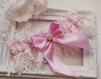 Jarretière de mariage jarretière en satin et dentelle,nœud papillon rose avec perle strass 