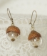 Boucles d'oreilles graines de pissenlit crochets en bronze boucles d'oreilles gland de chêne en verre bijoux avec vrai gland 
