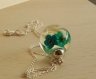 Collier pendentif résine avec fleur séchées naturelles bleues collier globe en verre transparent véritables fleurs séchées 