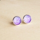 Boucles d'oreilles images pétales violets bijoux fleurs cadeau 