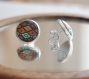 Boucles d'oreilles images géométrique bijoux argentées cabochon cadeau 