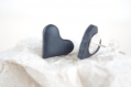 Boucles d'oreilles cœur noir bijoux en pâte polymère 