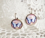 Boucles d'oreilles papillons bleus bijoux insecte multicolores boucles d'oreille vintage bronze cadeaux pour femme 