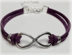 Bracelet infinity pourpre et argenté bijoux unisexe bracelet meilleurs amis cadeaux 