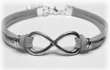 Bracelet infinity gris et argenté bijoux unisexe bracelet meilleurs amis cadeaux 