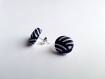 Puces d'oreilles * petites vagues seigaiha bleu marine * en tissu japonais 
