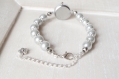 Montre bracelet en perles grises bracelet en perles grises montre pour femme bijou 