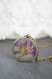 Collier résine avec fleur naturelle collier en bronze collier pendentif avec fleur naturelle bijoux fleur séchée 
