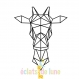 Tampon bois fait main motif girafe origami 40/35mm 