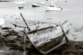 Ref 18062017 bateau dans le port en noir et blanc 