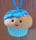 Collier pour enfants et adultes cupcake kawaii bleu 