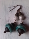 Boucles d'oreilles perles céramiques et perles de pierre 