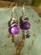 Boucles d'oreilles modernes perle violette 